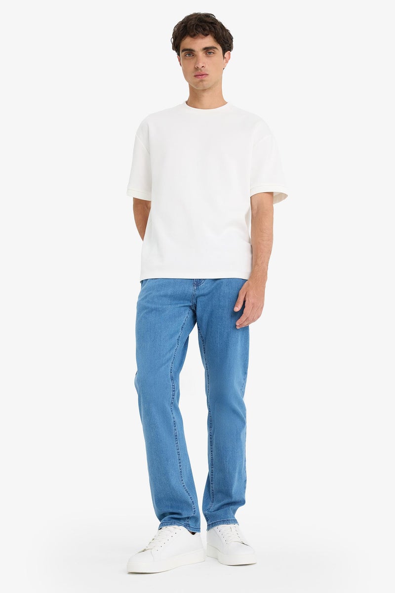 DeFacto Blue Man Sergio Regular Fit Regular Waist Straight Jeans Casual - Image 3